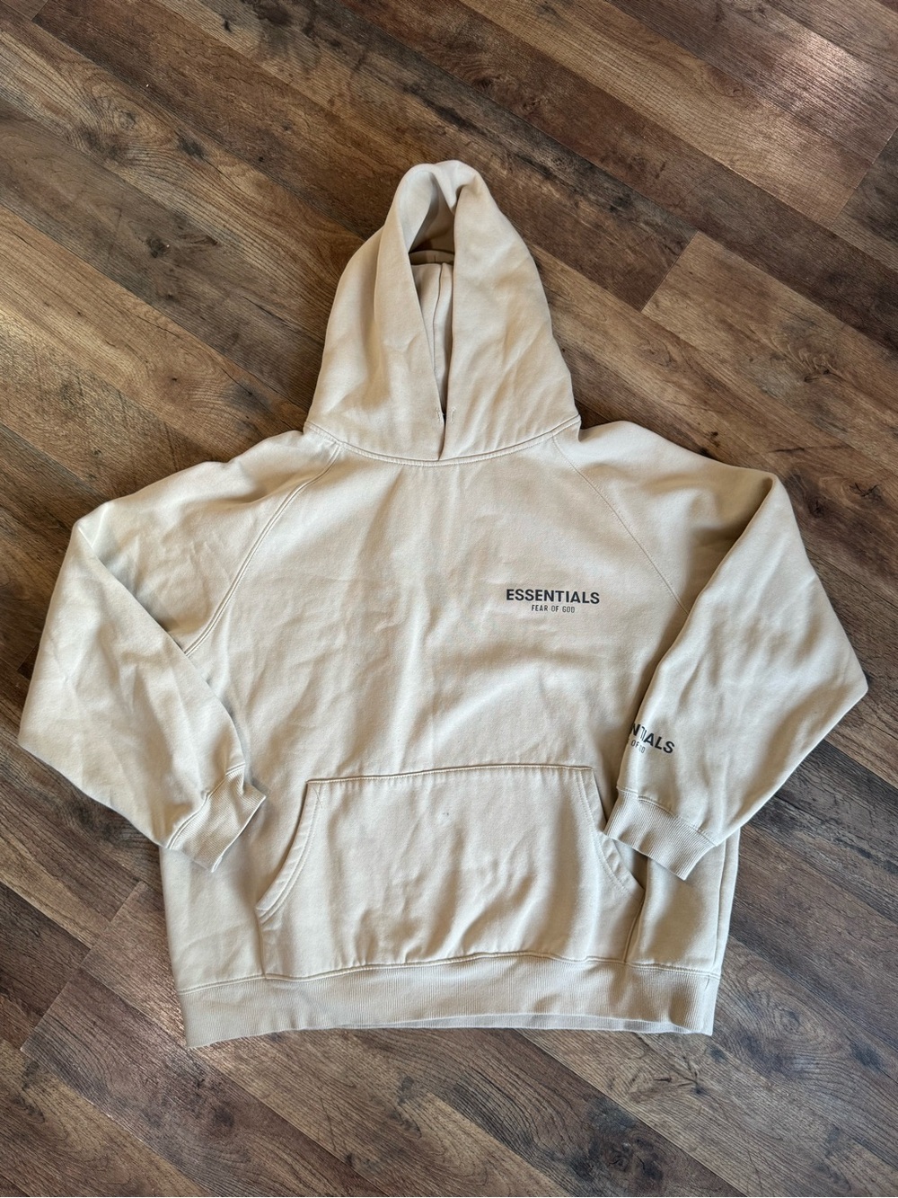 Essentials Men’s Cream Pullover Hoodie